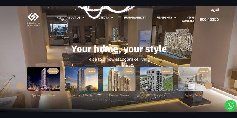 GJ Properties website screenshot
